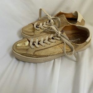 Solusdos Pale Gold Sneakers -Soludos Ibiza Classic Lace Up Gold